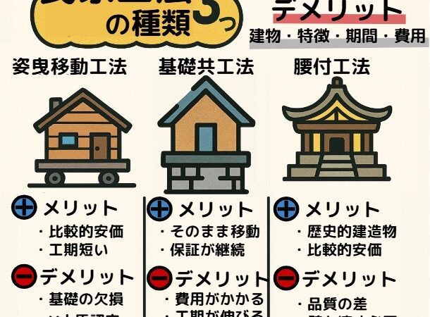 曳家　工法　メリットデメリット 建物　特徴　期間　費用